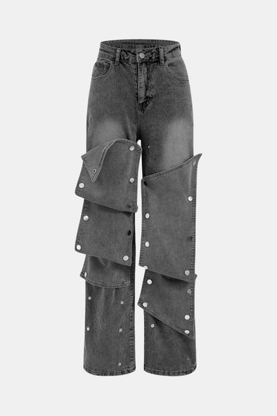 Bonnie – Patchwork Button Detail Jeans
