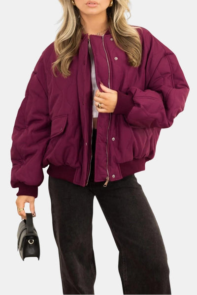Brianna – Oversized Quilted Bomber Jacket