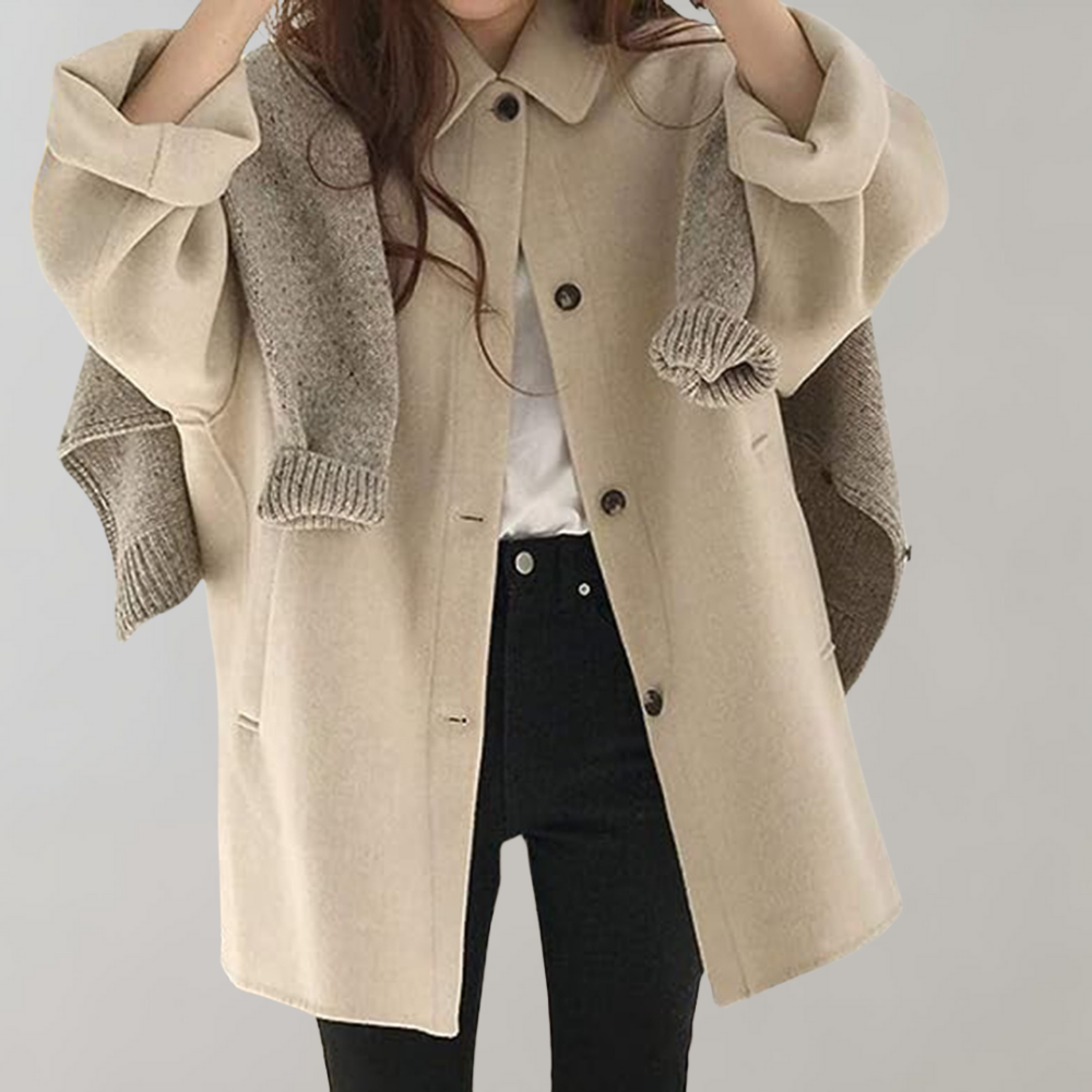 Boxy Wool-Blend Coat | Minimalist Design | Oversized Fit | Casual Outerwear