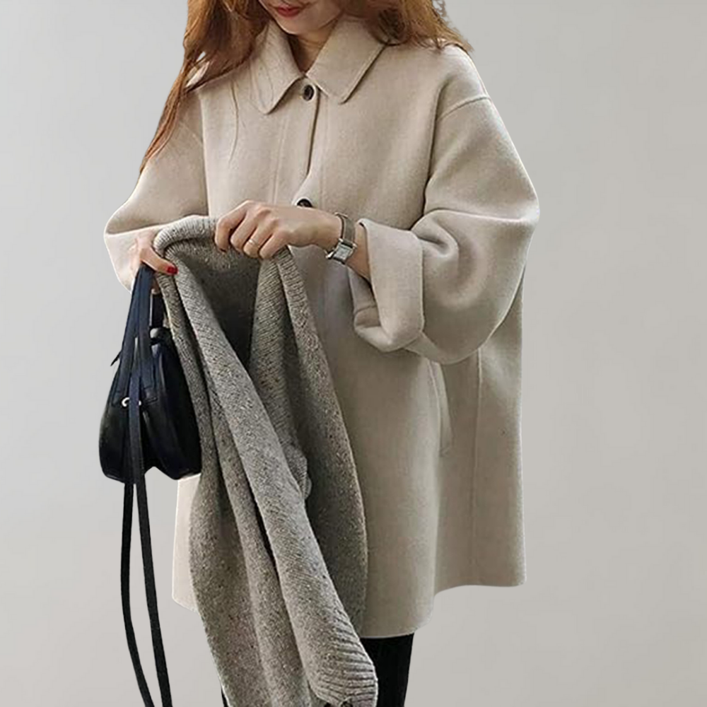 Boxy Wool-Blend Coat | Minimalist Design | Oversized Fit | Casual Outerwear