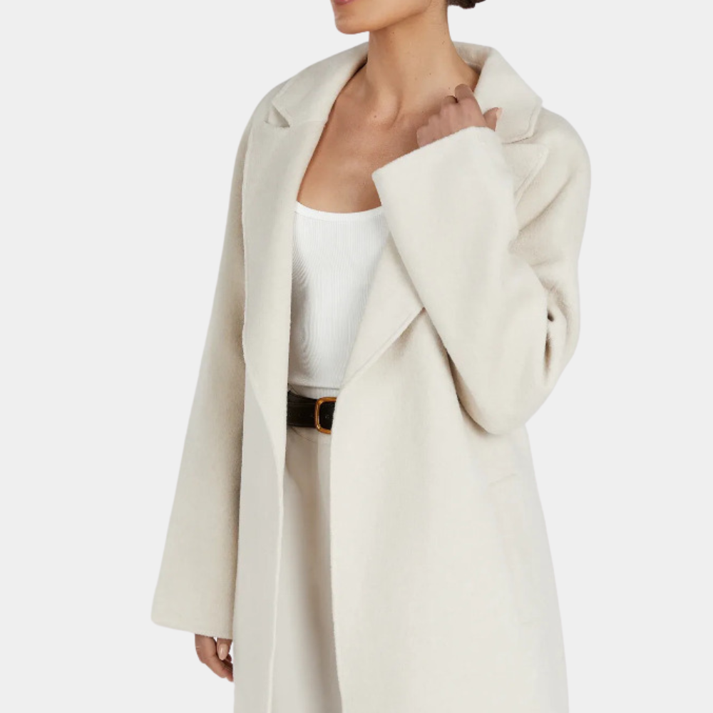 Long Belted Drape Coat | Minimalist Design | Relaxed Fit | Effortless Elegance