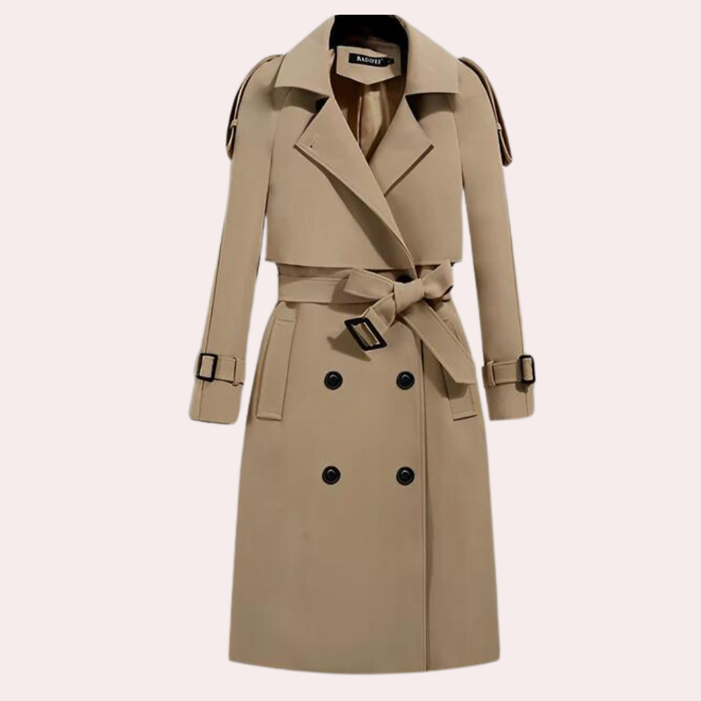 Classic Double-Breasted Trench Coat | Tailored Fit | Belted Waist | Timeless Style