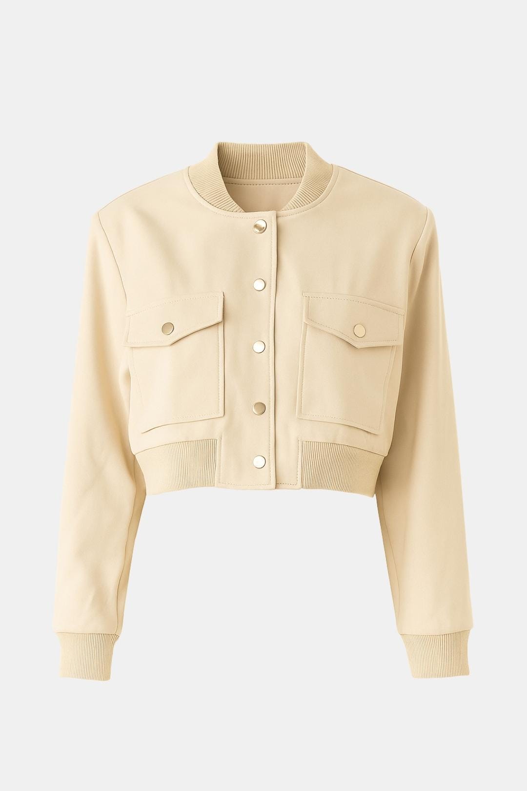 Callie – Cropped Utility Bomber Jacket