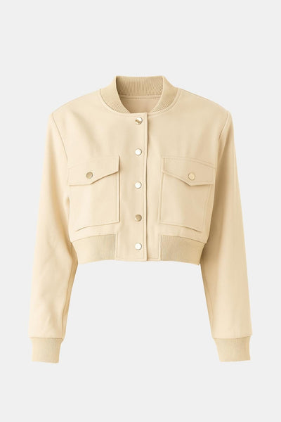 Callie – Cropped Utility Bomber Jacket