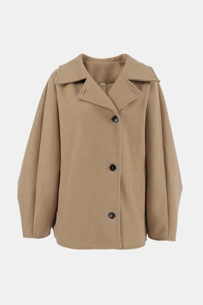 Cassandra – Wool Lapel Batwing Sleeve Cardigan Coat