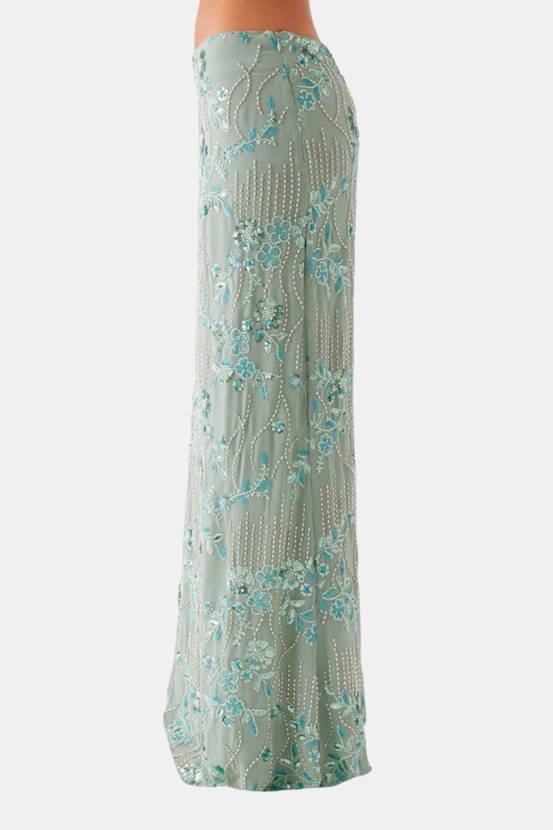 Cassie - Low-Rise Sequin Maxi Skirt