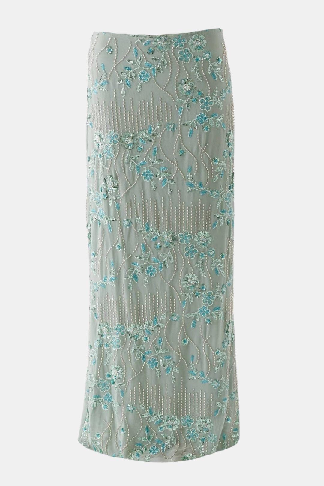 Cassie - Low-Rise Sequin Maxi Skirt