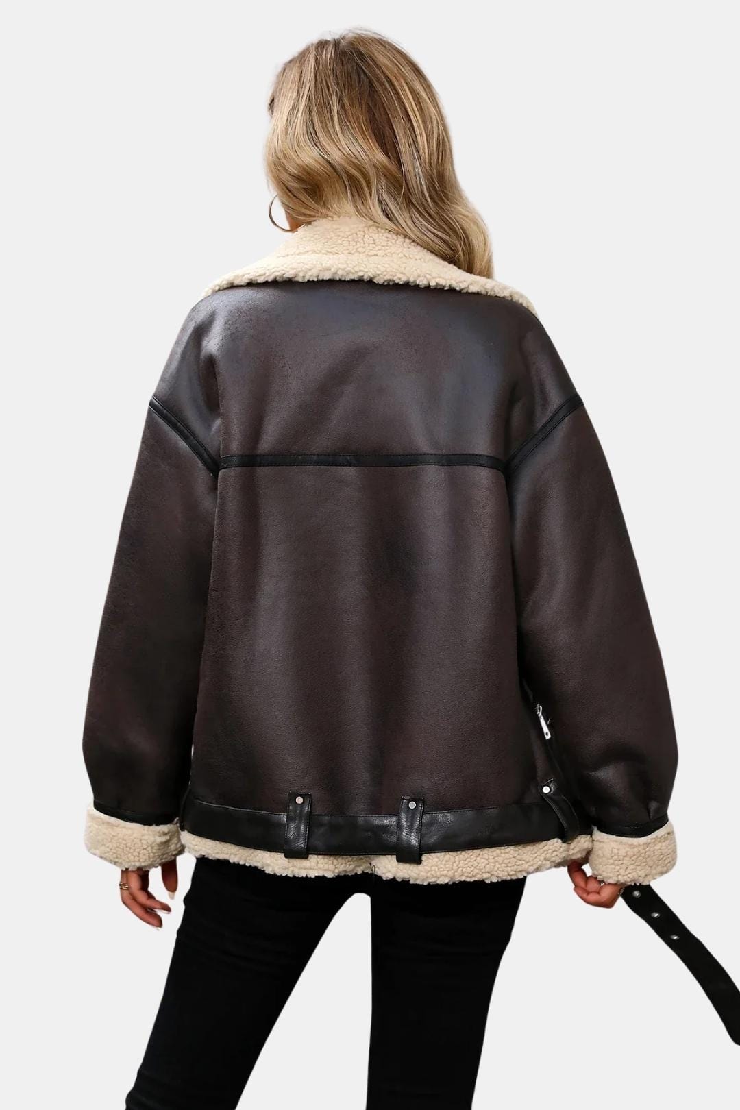 Caterina – Faux Shearling Biker Jacket