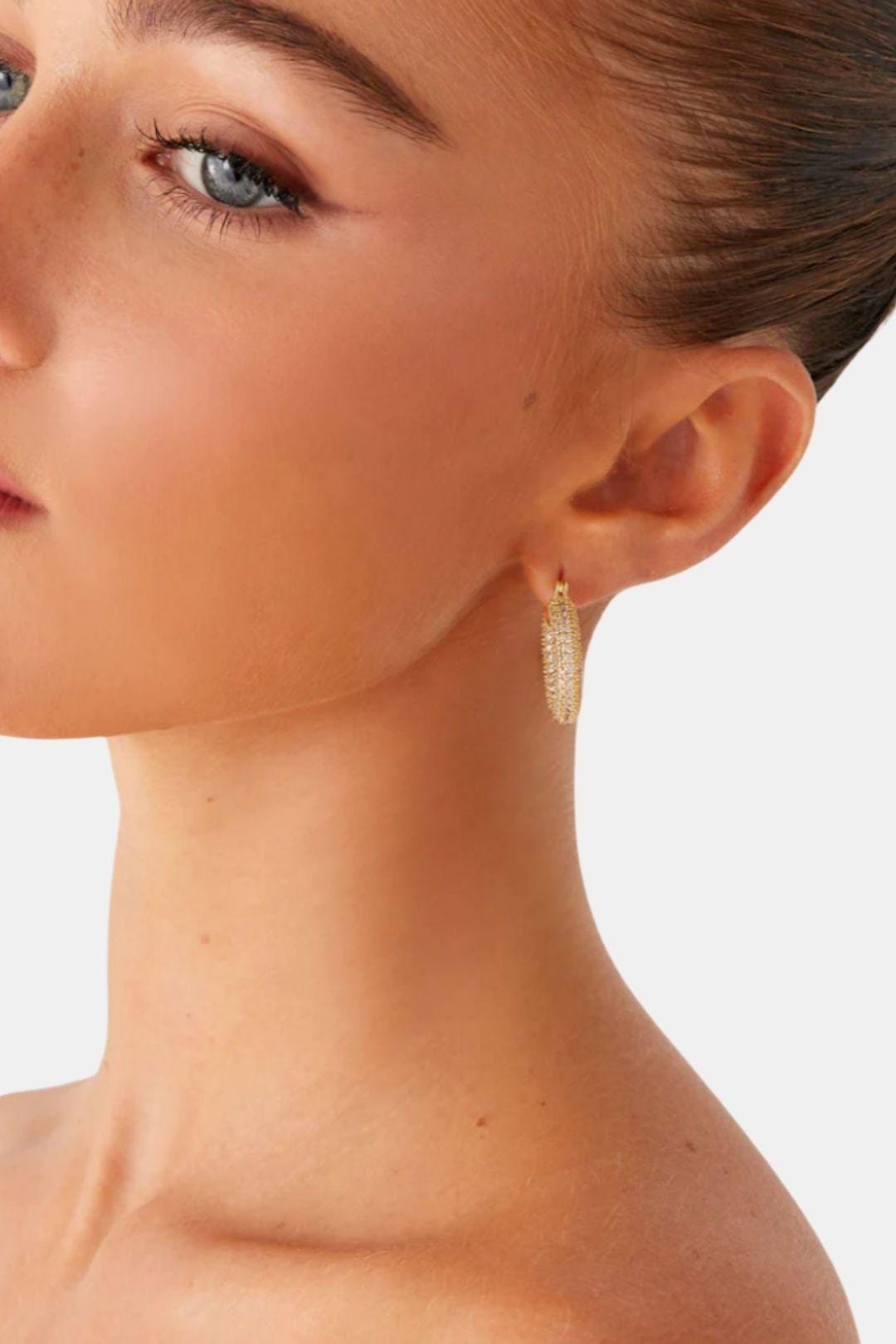 Celeste – Gold Crystal Hoop Earrings