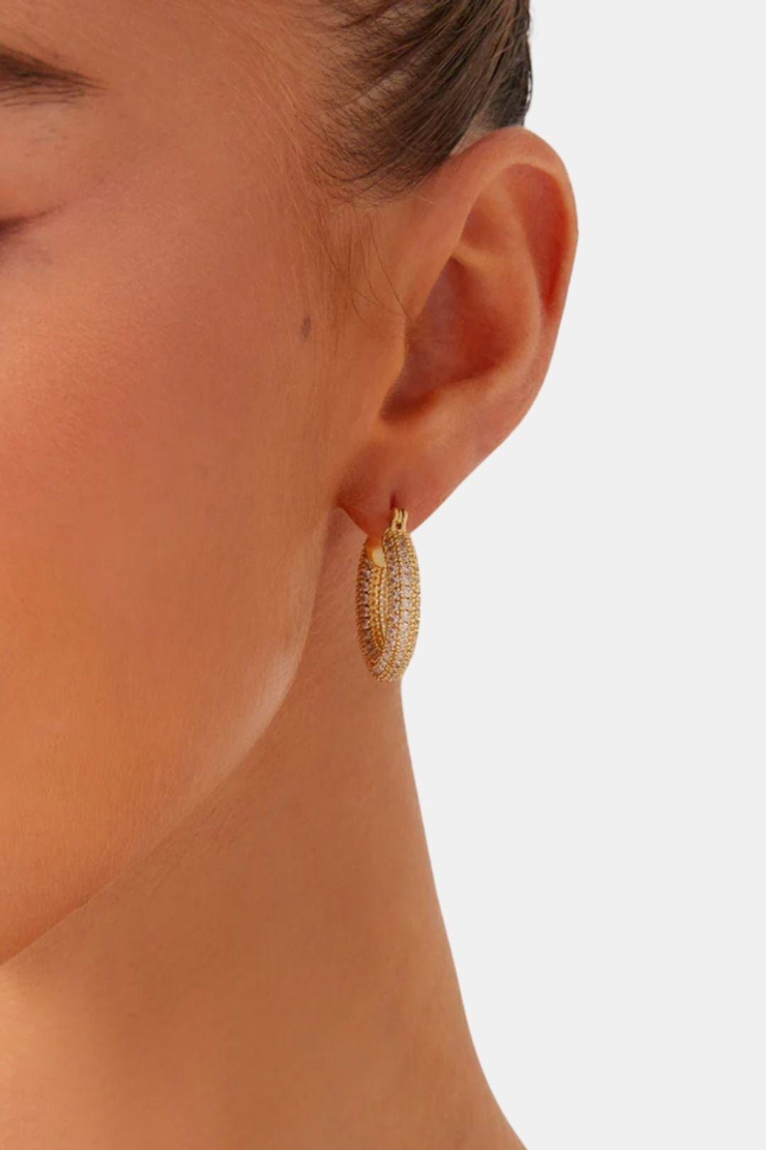 Celeste – Gold Crystal Hoop Earrings