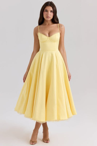 Celestina – Corset-Style Sleeveless Midi Dress
