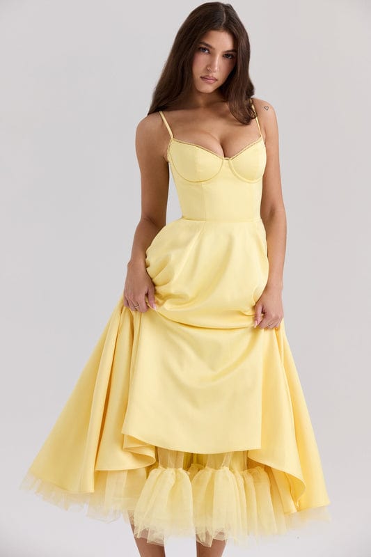 Celestina – Corset-Style Sleeveless Midi Dress