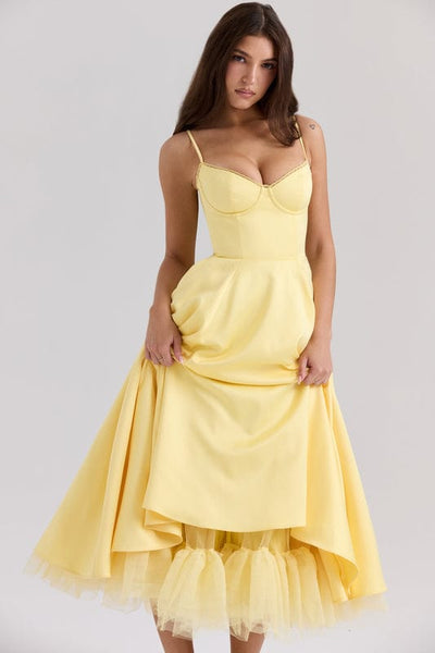 Celestina – Corset-Style Sleeveless Midi Dress