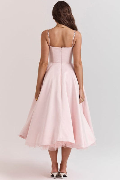 Celestina – Corset-Style Sleeveless Midi Dress