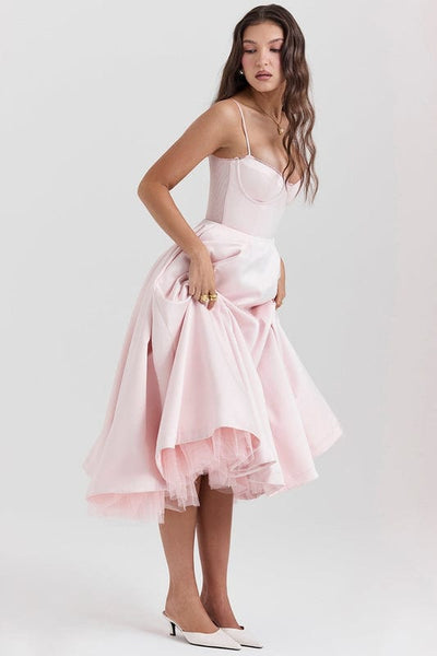 Celestina – Corset-Style Sleeveless Midi Dress