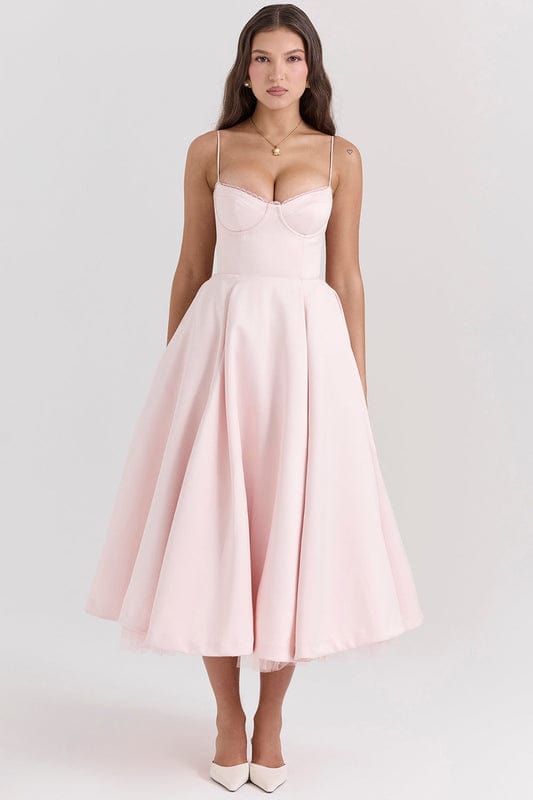 Celestina – Corset-Style Sleeveless Midi Dress