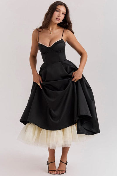 Celestina – Corset-Style Sleeveless Midi Dress