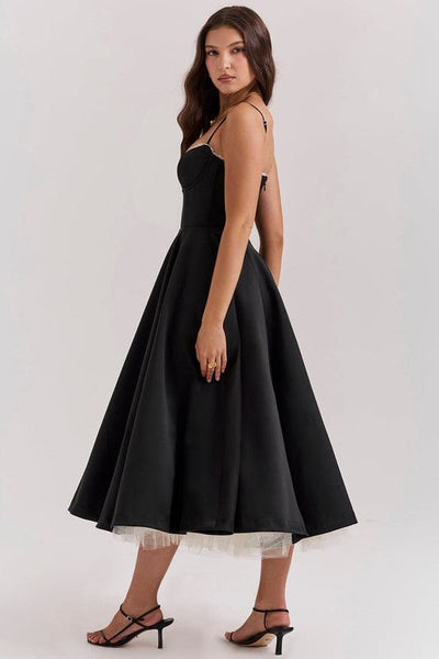Celestina – Corset-Style Sleeveless Midi Dress