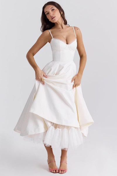 Celestina – Corset-Style Sleeveless Midi Dress