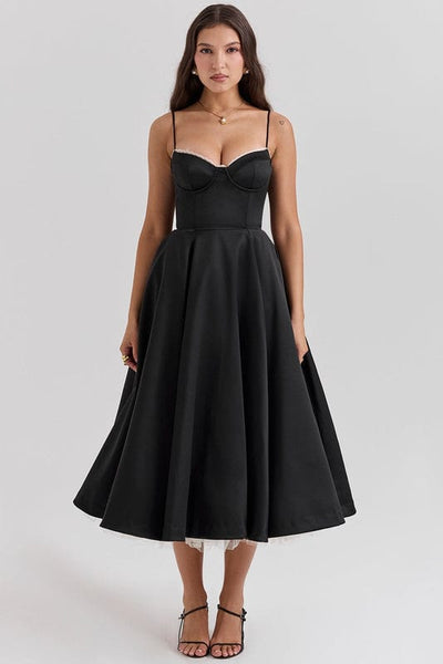 Celestina – Corset-Style Sleeveless Midi Dress