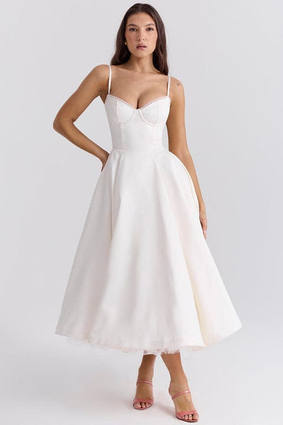 Celestina – Corset-Style Sleeveless Midi Dress