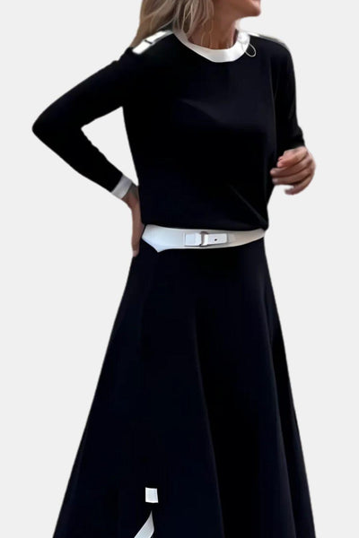 Celviana – Contrast Round Neck Sweater