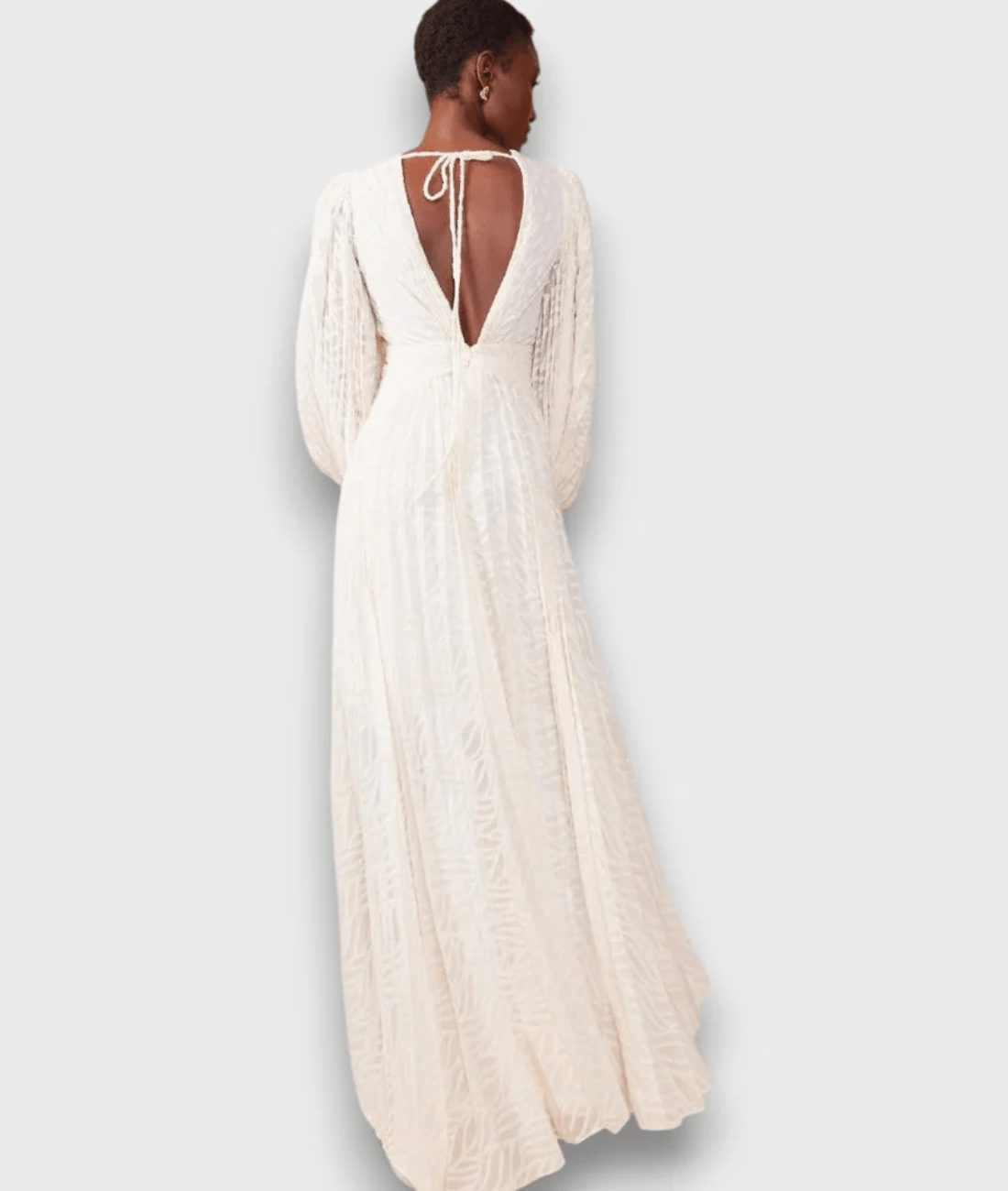 Ceyda – Balloon Sleeve Maxi Dress in Cream White