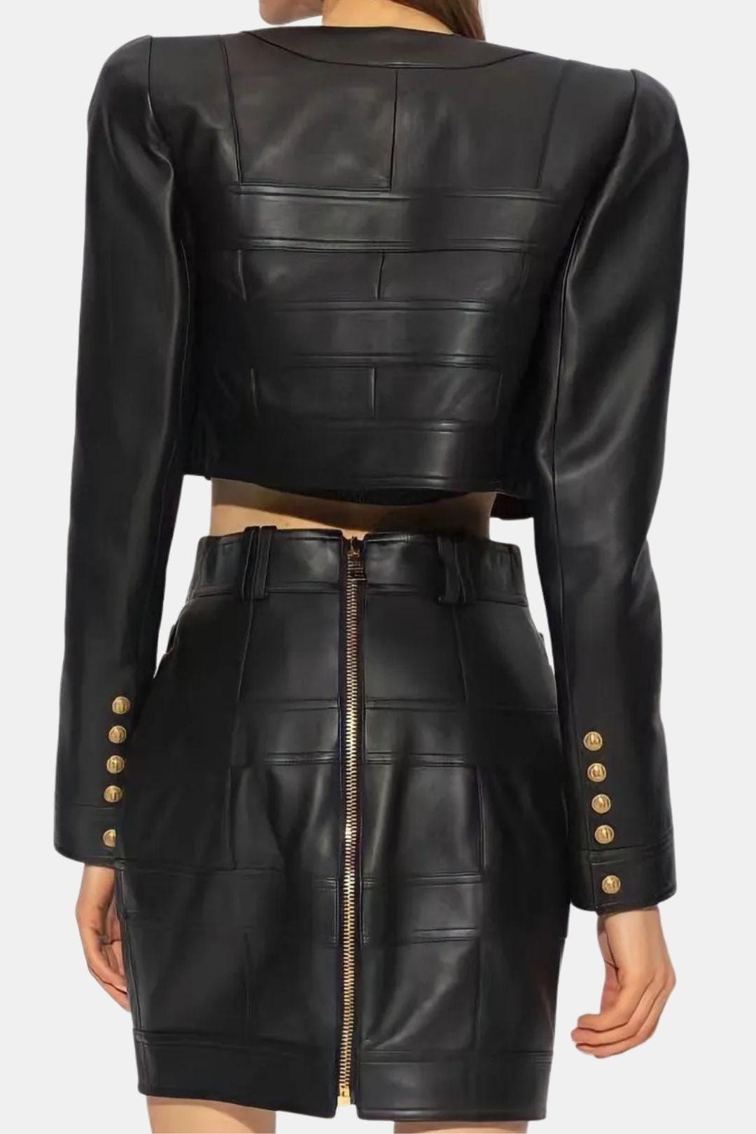 Charity – PU Jacket and Mini Skirt Set