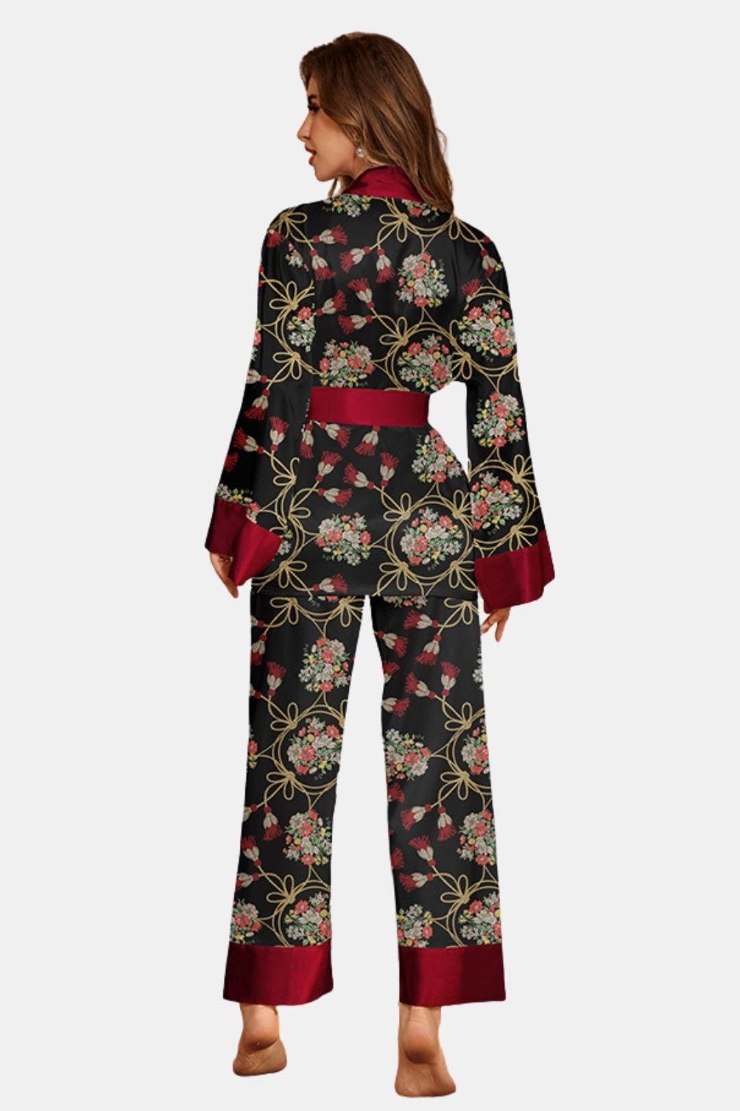 Chiara - Printed Satin Two-Piece Homewear Set
