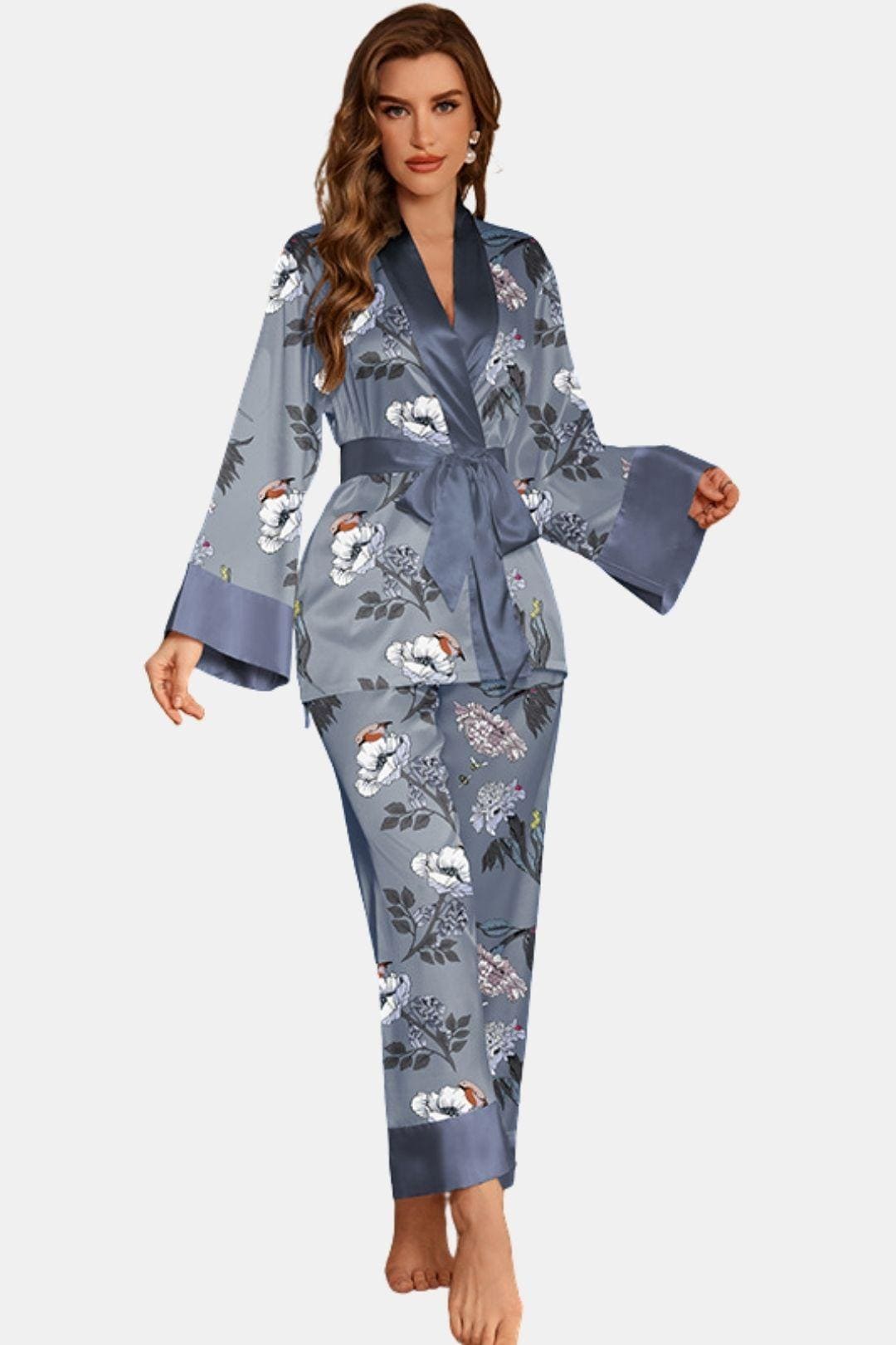 Chiara - Printed Satin Two-Piece Homewear Set
