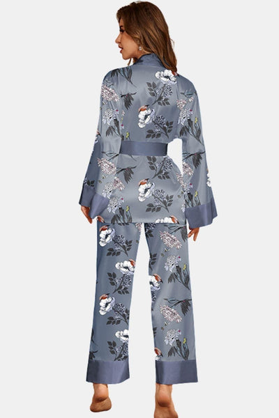 Chiara - Printed Satin Two-Piece Homewear Set