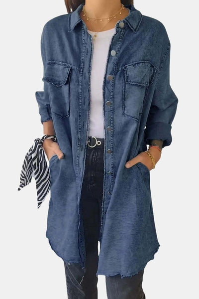 Clementine – Long Sleeve Lapel Denim Jacket