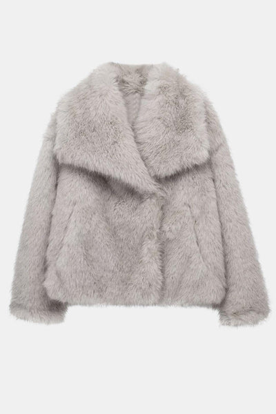 Cordelia – Faux Fur Large Lapel Short Fluffy Coat