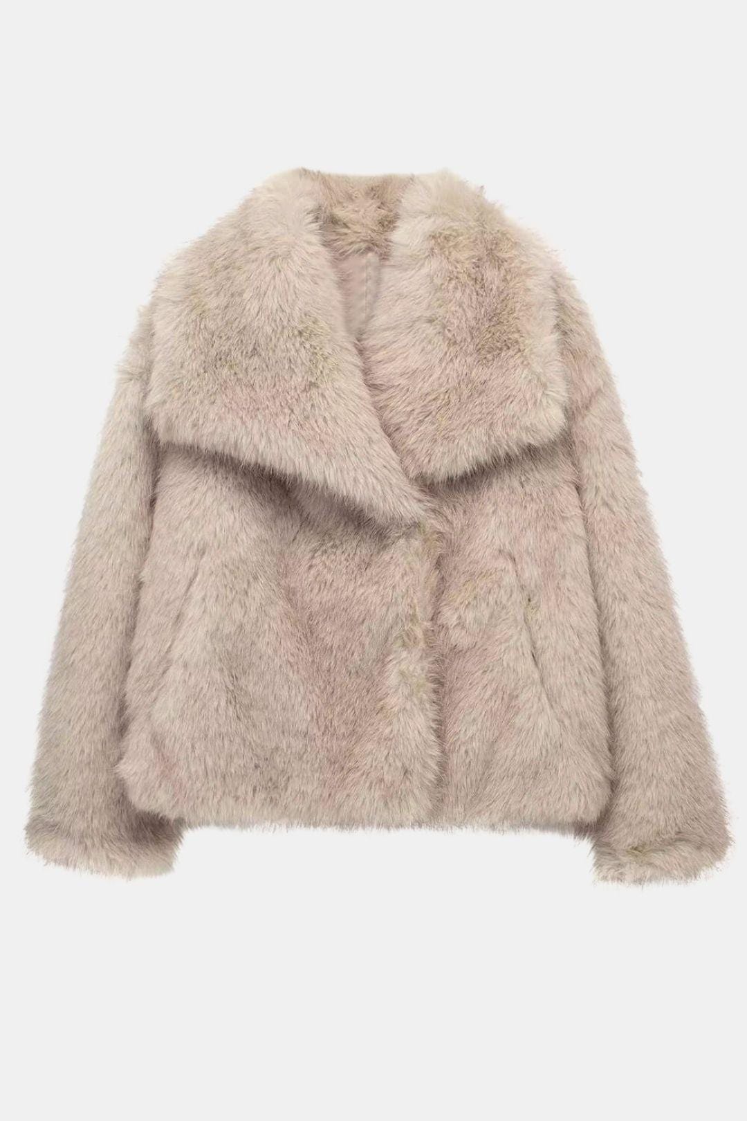Cordelia – Faux Fur Large Lapel Short Fluffy Coat