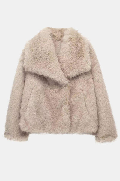 Cordelia – Faux Fur Large Lapel Short Fluffy Coat