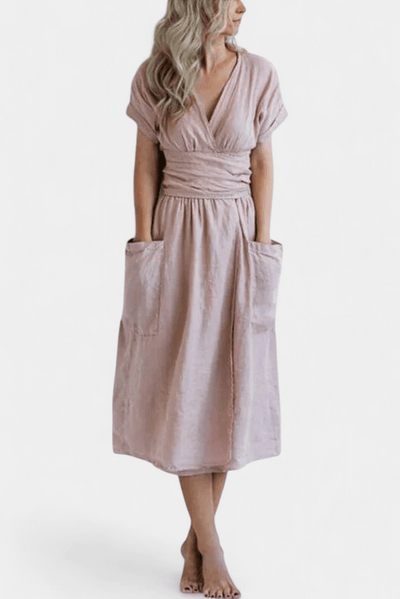 Cressida – V-Neck Midi Dress