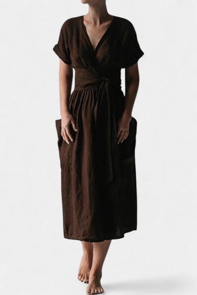 Cressida – V-Neck Midi Dress
