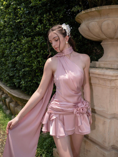 Curced – Elegant Halter Mini Dress