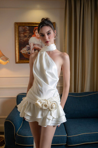 Curced – Elegant Halter Mini Dress