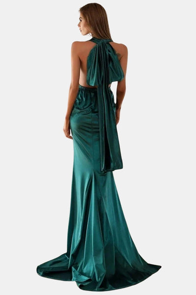 Danielle - Deep V-Neck Satin Maxi Dress