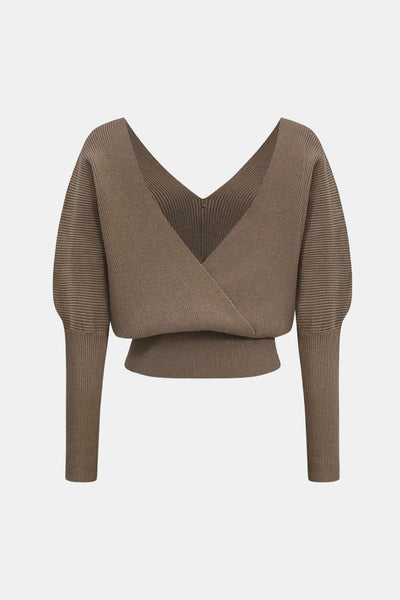 Daphne – Solid Button V-Neck Sweater Top