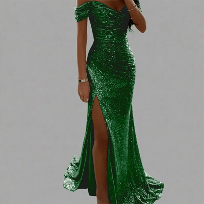 Domenica – Off-Shoulder Sequin Maxi Dress