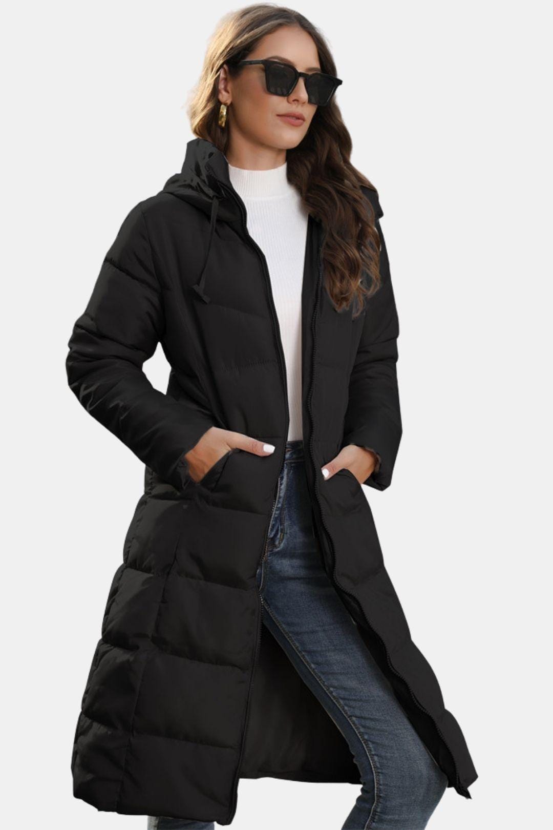 Dragana - Long Puffer Jacket with Zip Front