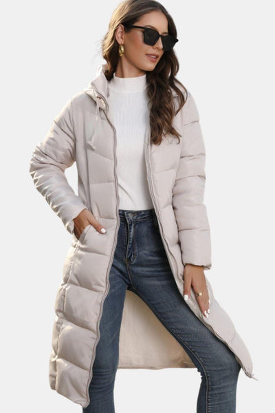 Dragana - Long Puffer Jacket with Zip Front