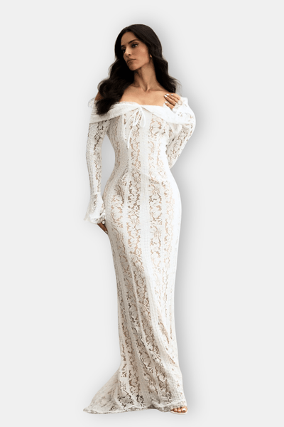 Elodie – Off Shoulder Lace Maxi Dress