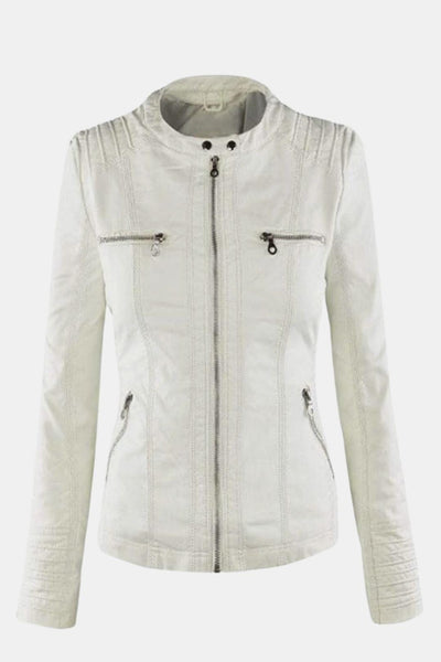 Elira – Weatherproof Leather Jacket with Hood