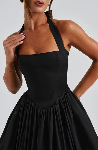 Elisabetta – Boned Lace-Up Midi Dress