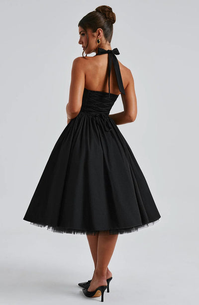 Elisabetta – Boned Lace-Up Midi Dress