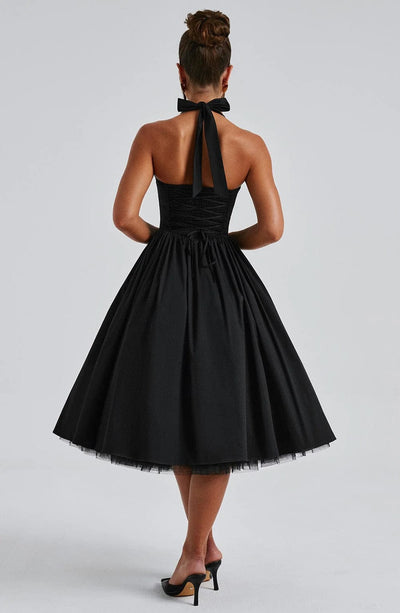 Elisabetta – Boned Lace-Up Midi Dress