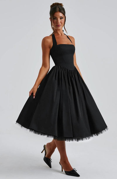 Elisabetta – Boned Lace-Up Midi Dress